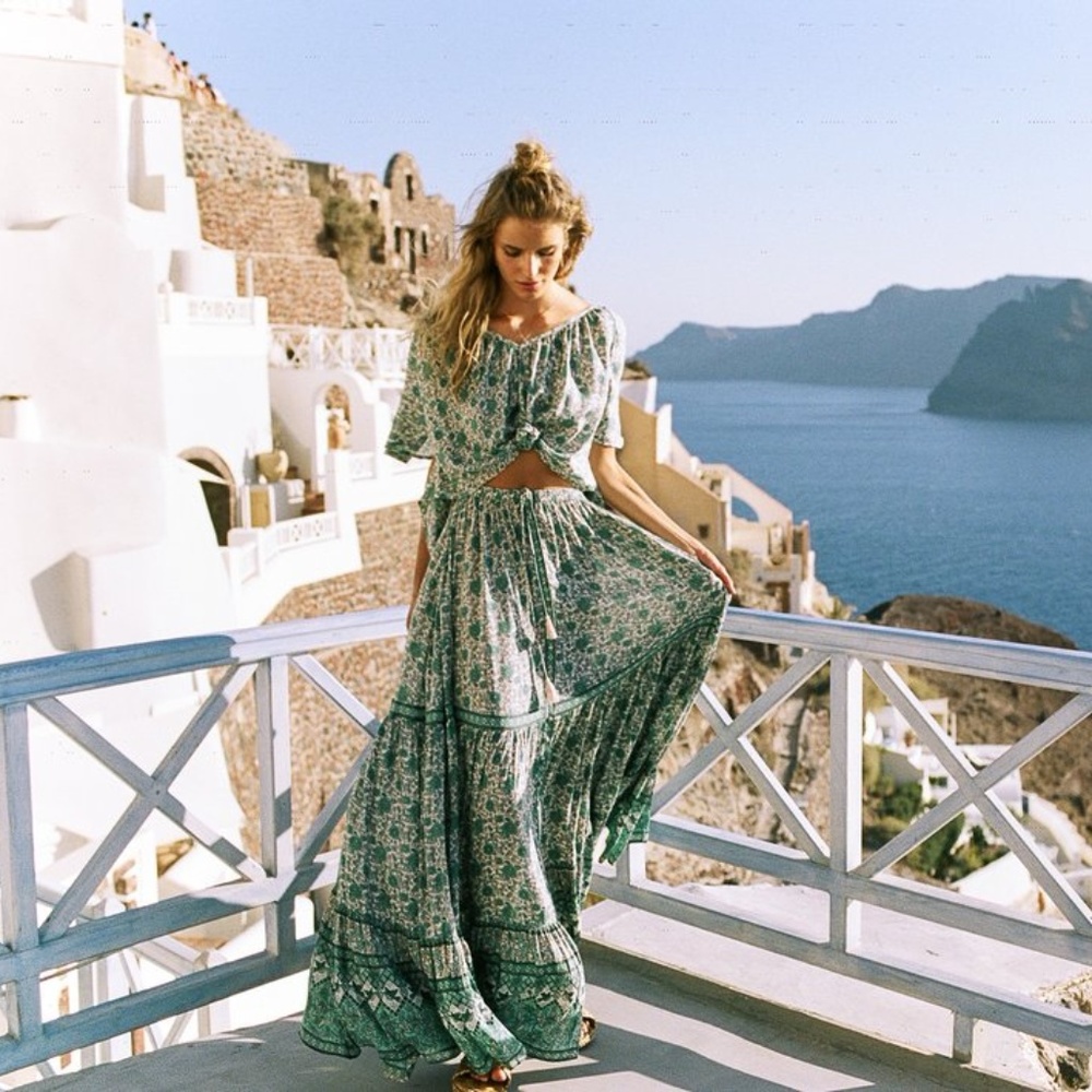 Spell Gypsy Kombi Maxi Skirt and Flutter Top Set L